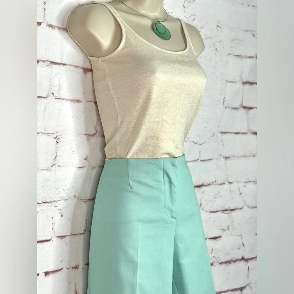 BELLA COLORI Aquamarine Teal Pastel High Waist Tailored Slacks Pants Size 8 - Picture 11 of 16